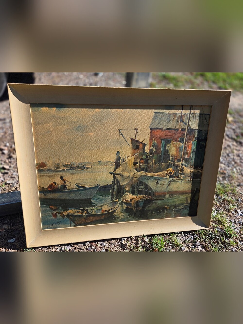 Sessions Wall Art 28x21 Backwater Vintage Artwork Print Coastal Maritime